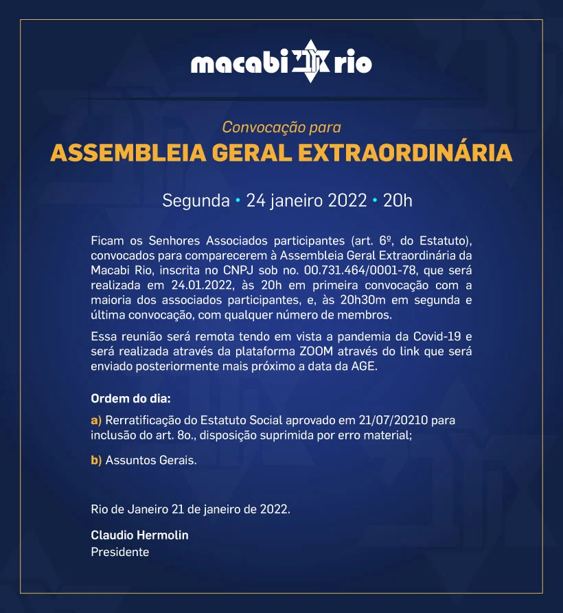 Convocação para Assembleia Geral Extraordinária